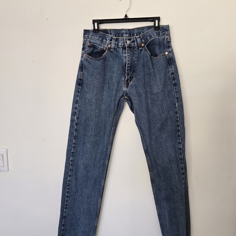 Levi’s 505 Regular Fit Straight Leg Jeans W32 L34 Medium Wash Denim